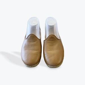 Charix Istanbul Artisan Leather Loafers Two-Tone Tan Navy Blue Women 38 US 8